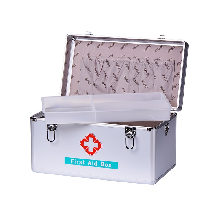 China Supplier Two Tier Large First Aid Kit Carry Box With Shoulder Strap