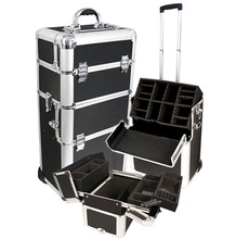 aluminum frame black strap abs trolley case,luggage case bag with EVA inner,expandable trolley case