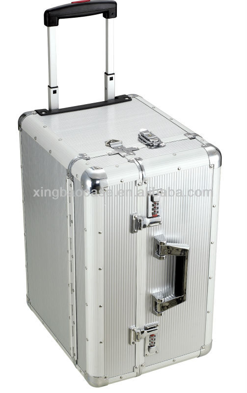 Plain aluminum hard case luggage weight,china luggage factory,trolley case luggage with Jacquard and Bag inner