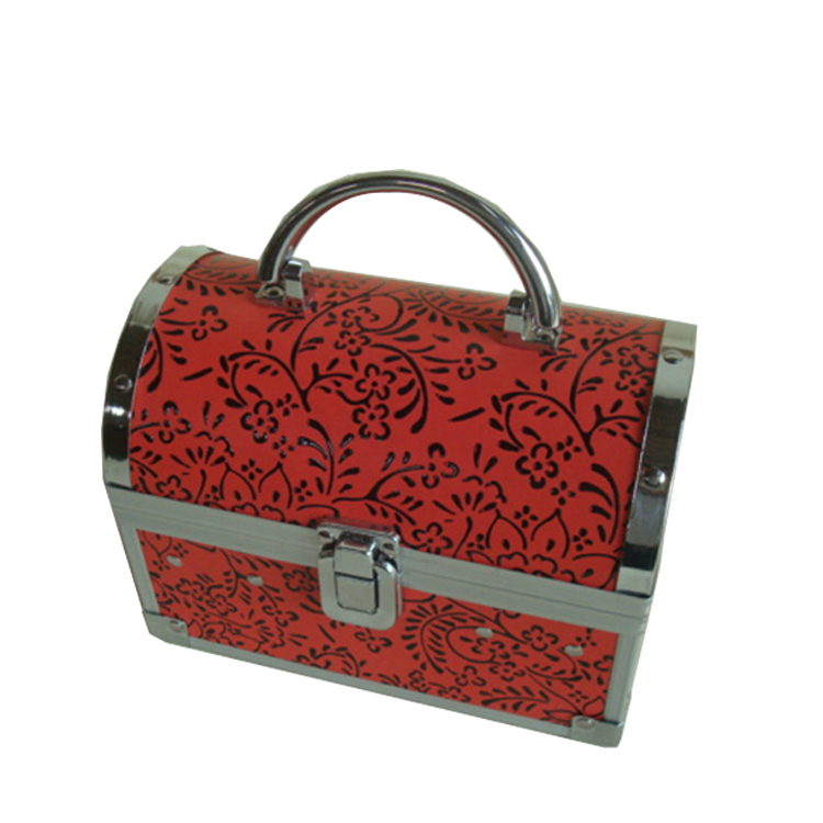 Red card cosmetic case ,makeup cosmetic bags with nylon box, cosmetic travel cases