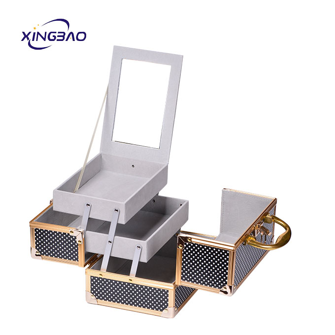 Professional Large Lockable Vanity Makeup & Cosmetic Storage Display Case - 副本