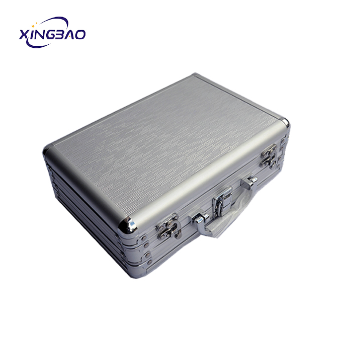 Beauty Organizer Silver Scrub Dual Use Makeup Brush Belt Mirror Purpose Storage Aluminium Cosmetic Case