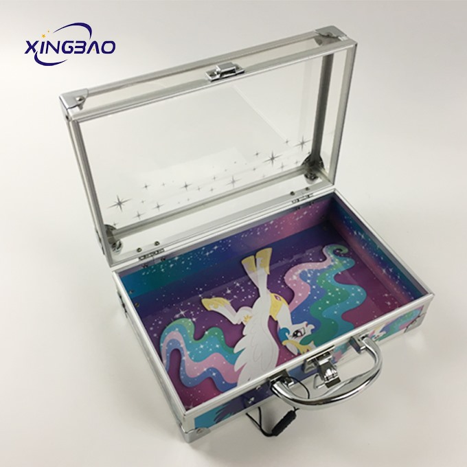 Fashion Transparent Acrylic Kids Unicorn Makeup Case For Cartoon Storage Box