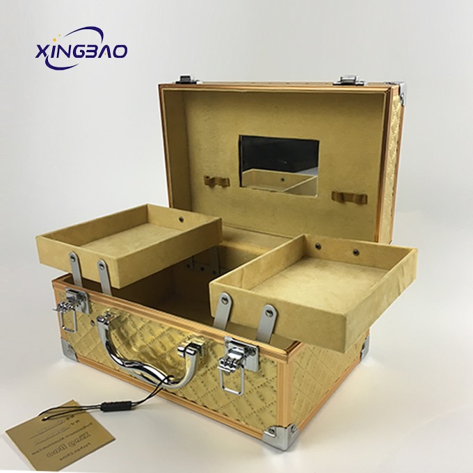 High-grade Diamond-shaped Gold Velvet Lining Multi-purpose Perfume Makeup Cosmetic Case