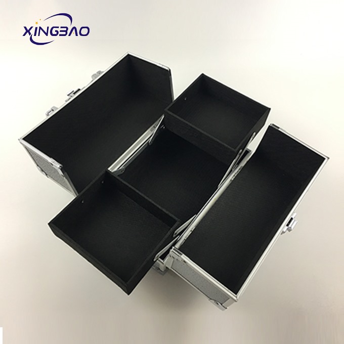 Simple And Stylish Multi-function Aluminum Cosmetic Case Smooth Makeup Organization