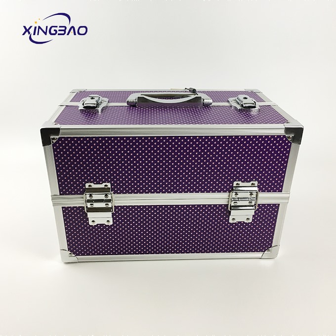 Big Purple Professional Wave Point Pattern Make Up Atist Train Case