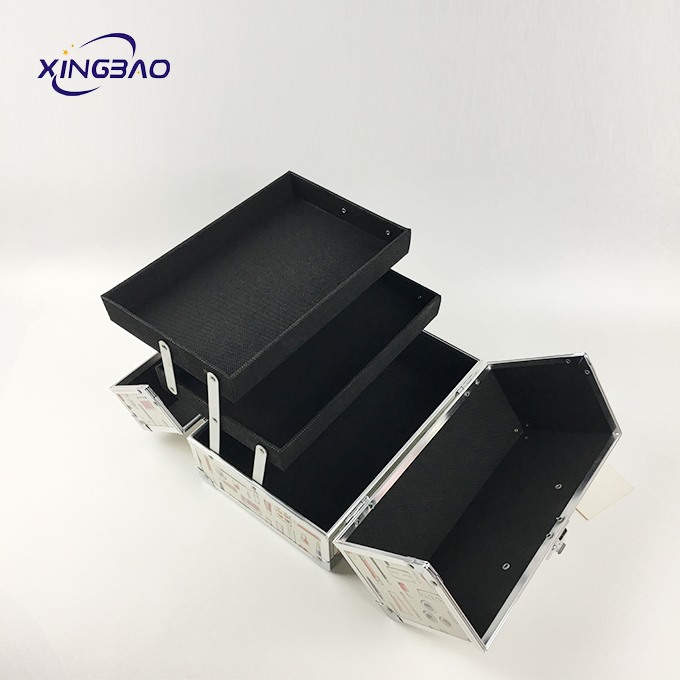 Simple And Stylish Multi-function Aluminum Cosmetic Case Smooth Makeup Organization