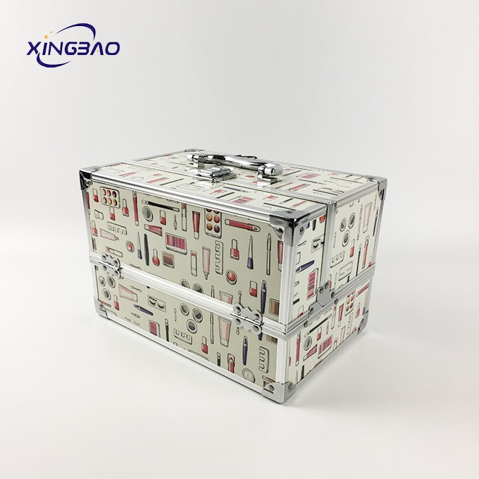 Simple And Stylish Multi-function Aluminum Cosmetic Case Smooth Makeup Organization