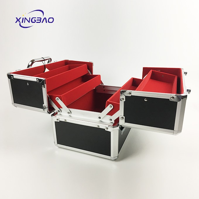Small Foldable Black Velvet Private  l Makeup Box Train Case