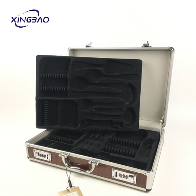 Customized Size Outdoor Barbecue Wood-grain Aluminum Kitchenware Storage Box For Tool Case