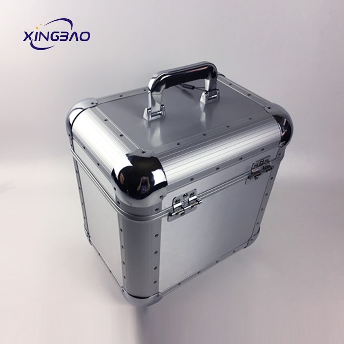 Customizable red plaid pattern aluminum double open hard cosmetic case - 副本Made In Foshan Silver Flight Case, High Quality Tool Carrying Case for Travel, Durable Aluminum Flight Case