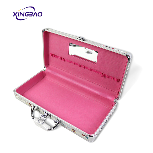 Fashion cheap wholesale organizer artist mirror bag makeup train case travel cosmetic case cosmetic case aluminum 