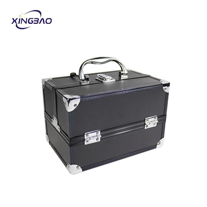 mini black   organizer cosmetic small  makeup box case portable makeup case ABS aluminum cosmetic case