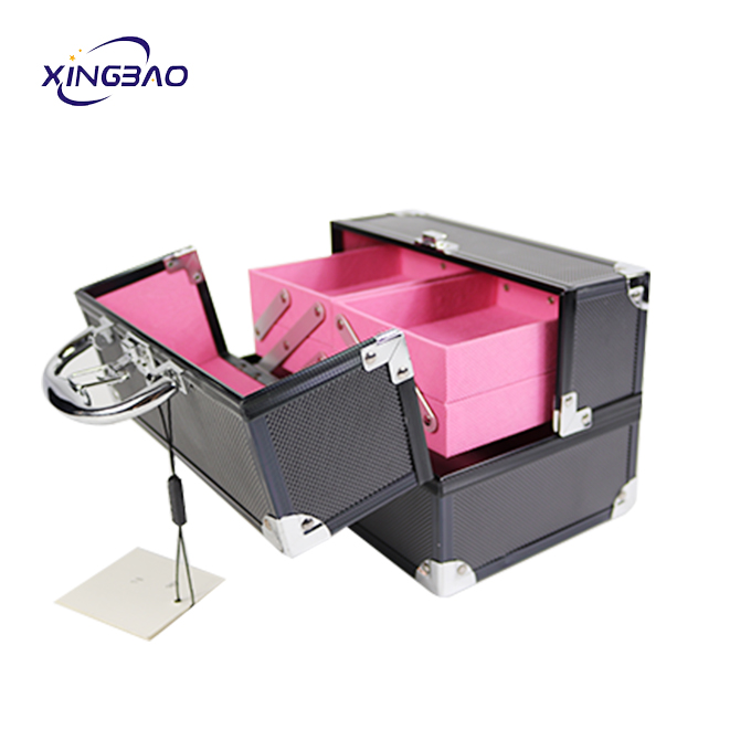 mini black   organizer cosmetic small  makeup box case portable makeup case ABS aluminum cosmetic case