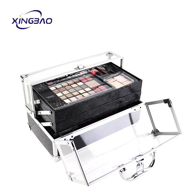 Cosmetic Make Up Complete Branded Cheap Makeup Kit  OEM Portable Women Aluminum Beauty Case Makeup Boxs