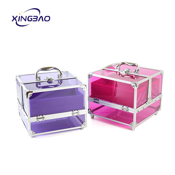 Oem Beauty Acrylic Clear Makeup Train Cosmetic Case, High Quality Acrylic Clear Cosmetic Case Make up Box 