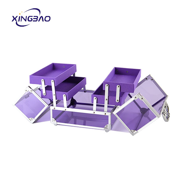 Oem Beauty Acrylic Clear Makeup Train Cosmetic Case, High Quality Acrylic Clear Cosmetic Case Make up Box 