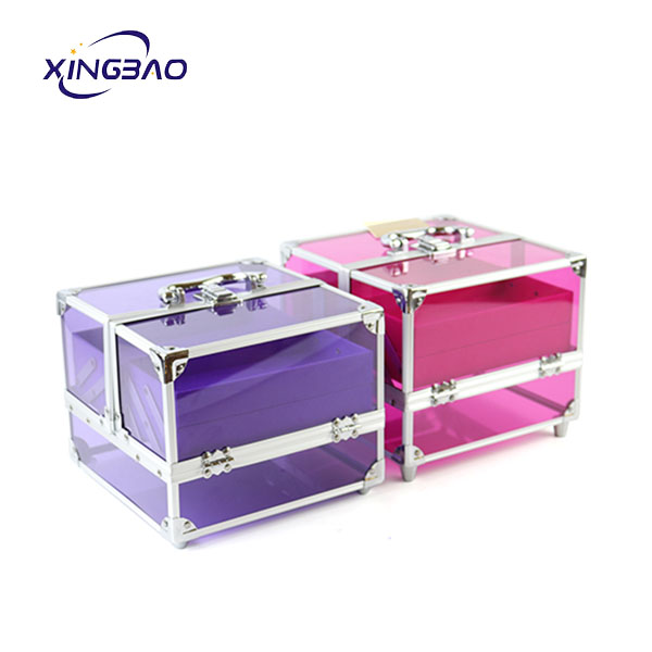 Oem Beauty Acrylic Clear Makeup Train Cosmetic Case, High Quality Acrylic Clear Cosmetic Case Make up Box 
