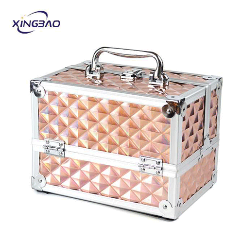 Rose gold Amazon Professional Artist Vanity Tropical Beauty Storage Cosmetic Boxes Organizer Makeup Case