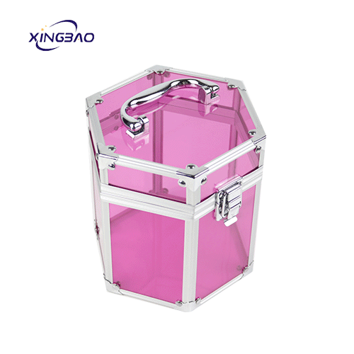 Customized Makeup Train Clear Transparent Acrylic  Storage Box Vanity Beauty Case Cosmetic Case For Woman