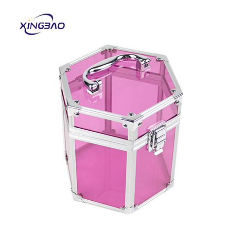 Customized Makeup Train Clear Transparent Acrylic  Storage Box Vanity Beauty Case Cosmetic Case For Woman
