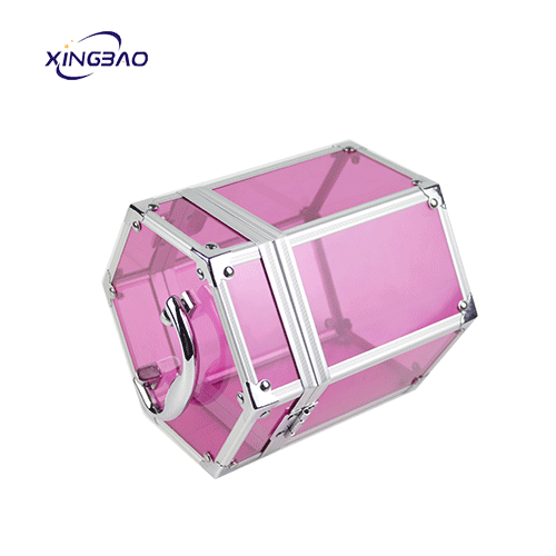 Customized Makeup Train Clear Transparent Acrylic  Storage Box Vanity Beauty Case Cosmetic Case For Woman