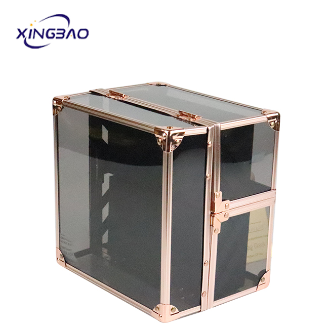 Acrylic makeup organizer storage box  cosmetic box vanity makeup case professional  makeup organizer travel case  train box bag