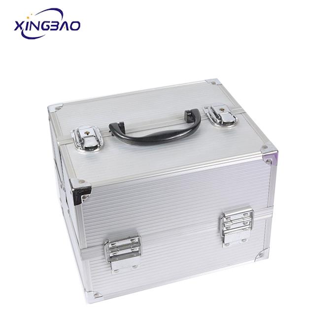 Amazon case 4 Tray cosmetic carrying metal suitcase professional make up box bag Aluminum travel makeup case