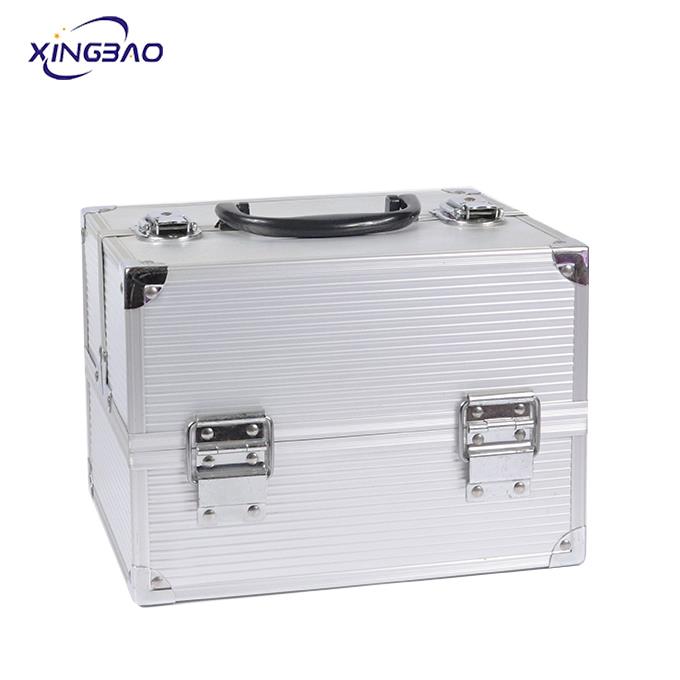 Amazon case 4 Tray cosmetic carrying metal suitcase professional make up box bag Aluminum travel makeup case