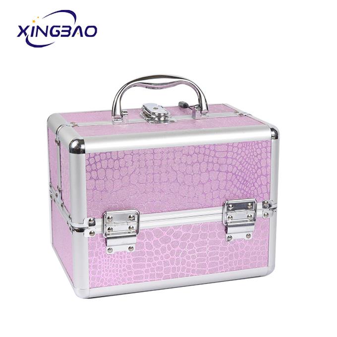 Pink Amazon case 4 Tray cosmetic caboodle  vanity case cosmetic make up hard  makeup vanity box aluminum makeup cases with logo