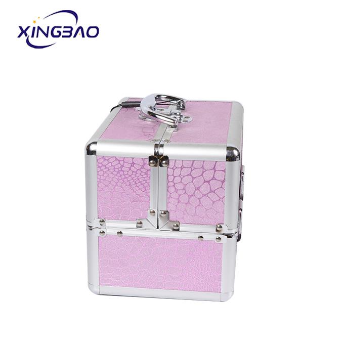 Pink Amazon case 4 Tray cosmetic caboodle  vanity case cosmetic make up hard  makeup vanity box aluminum makeup cases with logo