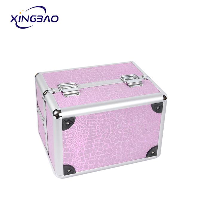 Pink Amazon case 4 Tray cosmetic caboodle  vanity case cosmetic make up hard  makeup vanity box aluminum makeup cases with logo