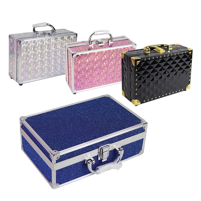 Pink Amazon case 4 Tray cosmetic caboodle  vanity case cosmetic make up hard  makeup vanity box aluminum makeup cases with logo - 副本